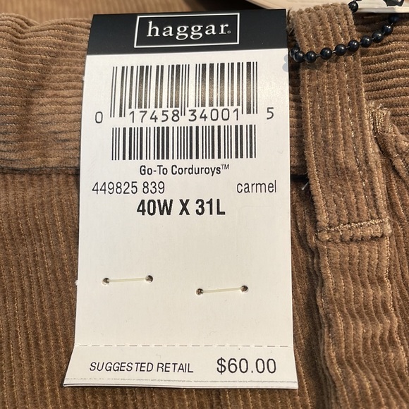 NWT Haggar || Go-To-Corduroys Classic Fit Pants; Size 40W X 31L - Picture 12 of 15